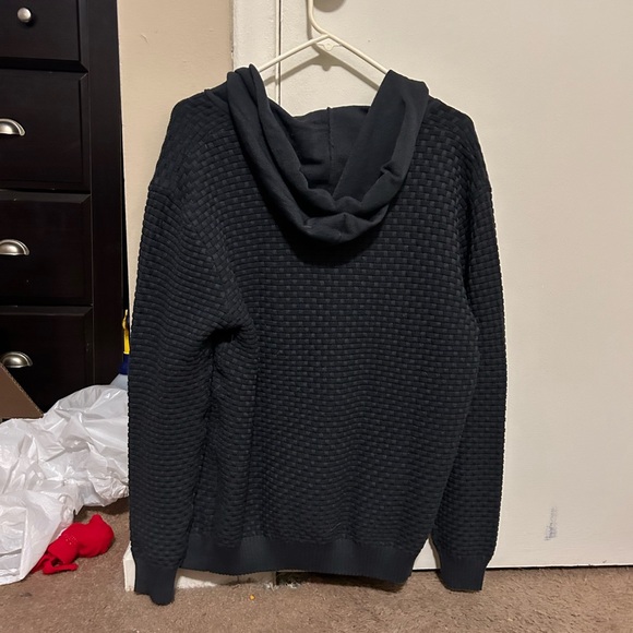 Zaitun Mens Navy Blue Hooded Jacket Long Sleeve Solid Knitted MEDIUM - Picture 4 of 8